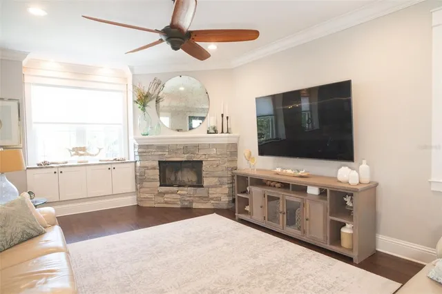 a bathroom with a sink vanity and a mirror