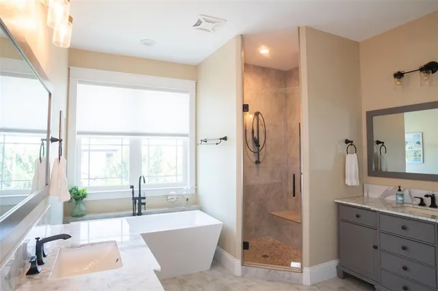 a view of a balcony with wooden floor