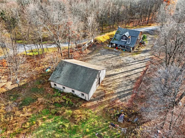 a view of a bench in a backyard