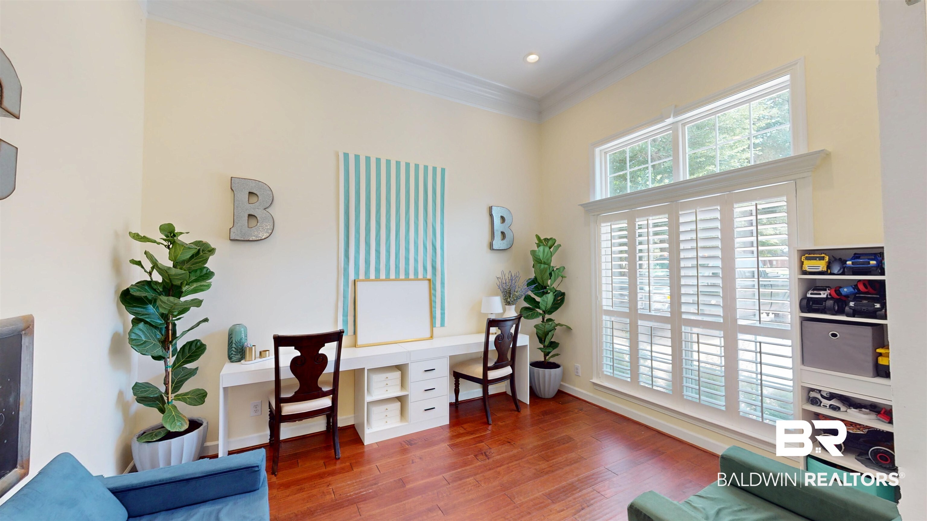 8775 Dawes Lake Road North Mobile, AL 36619 - Photo 36 of 59 Office with ornamental molding and wood finished floors