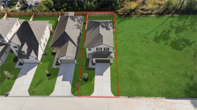 an aerial view of a house