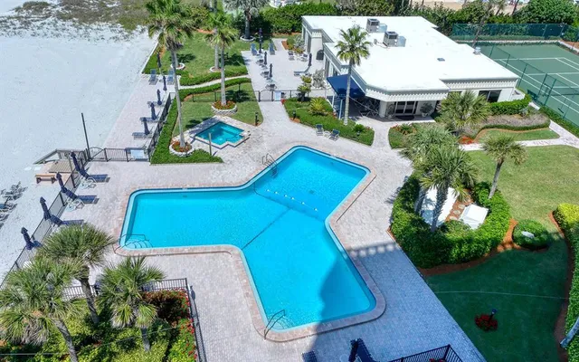 an aerial view of a house