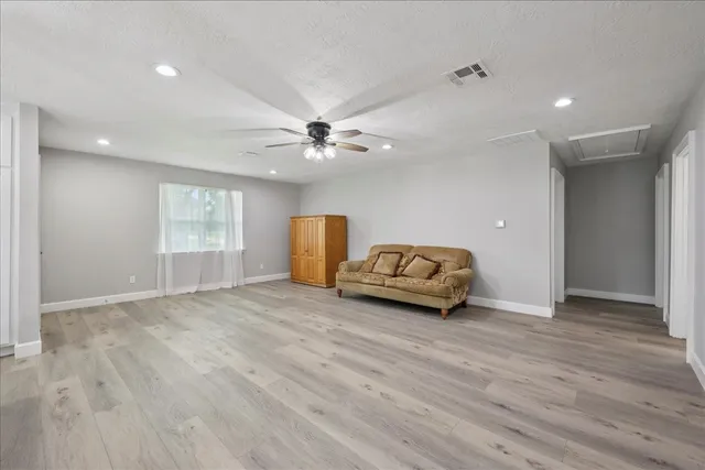 a view of a livingroom with a staircase