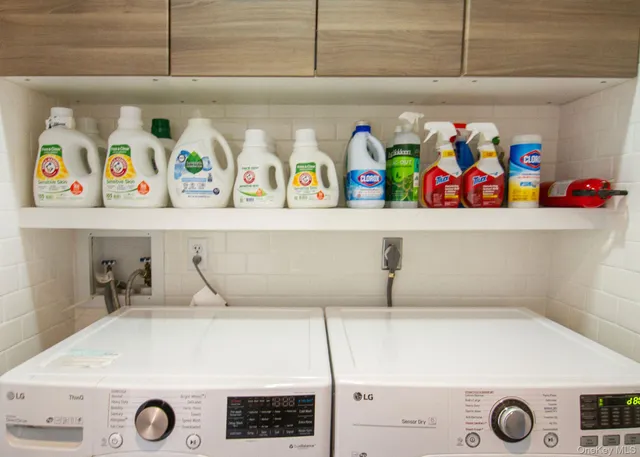 a utility room with window