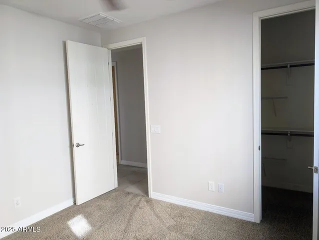 an empty room with closet