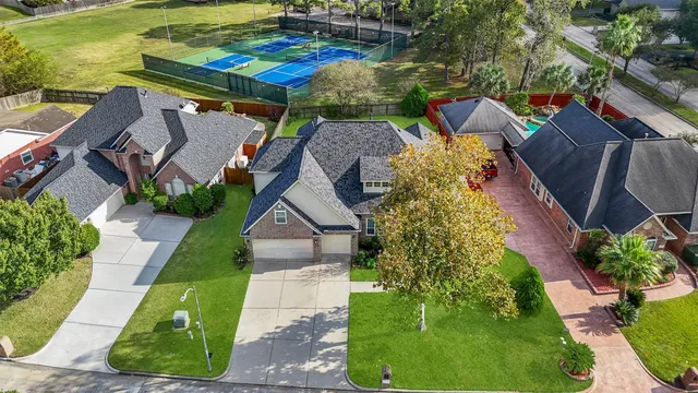 an aerial view of a house