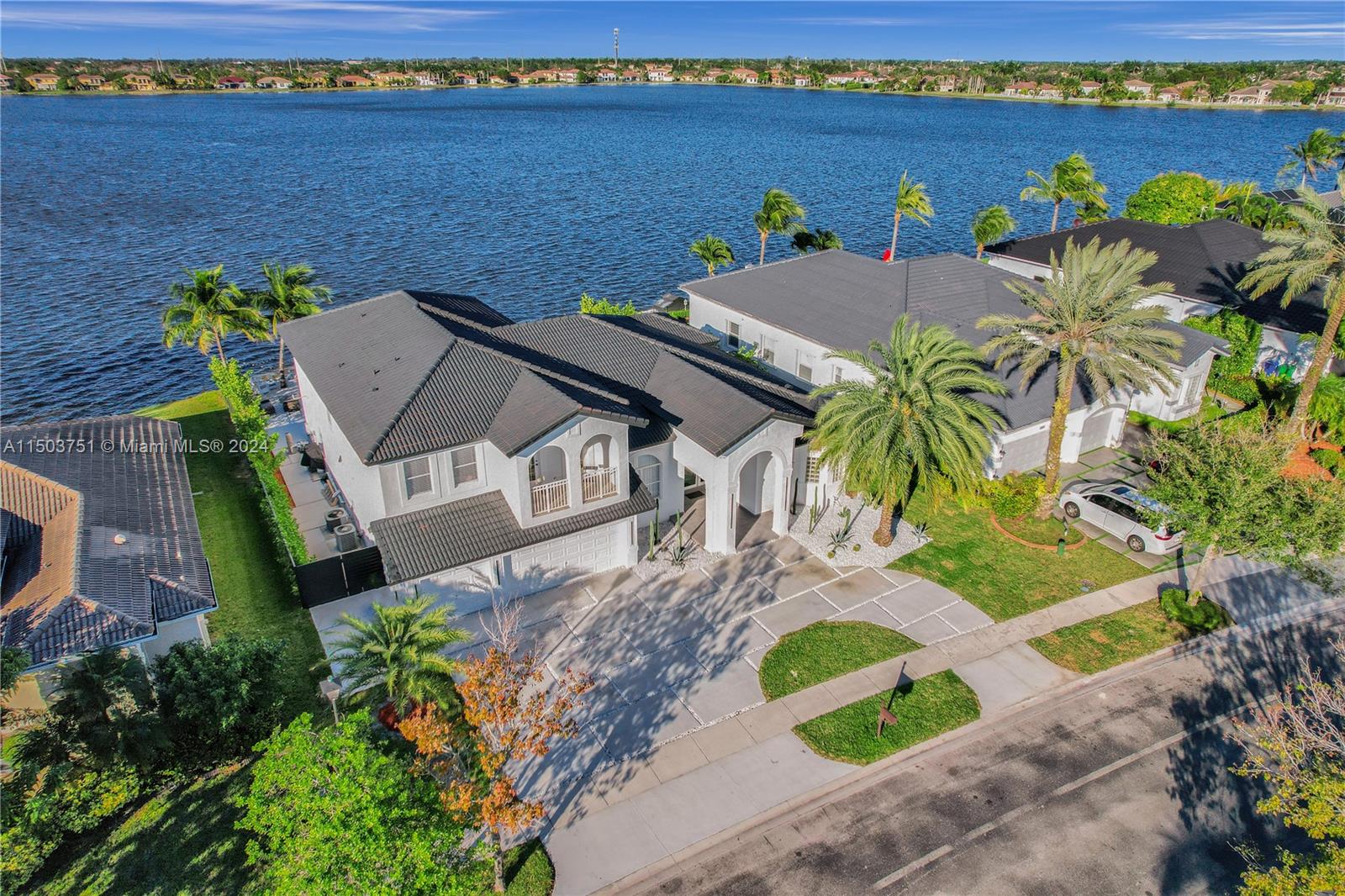 18831 Southwest 24th Street Miramar, FL 33029 - Photo 90 of 96 an aerial view of a house with outdoor space and lake view