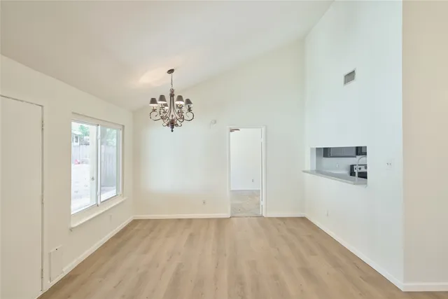a view of livingroom with chandelier