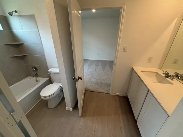 a refrigerator in a kitchen