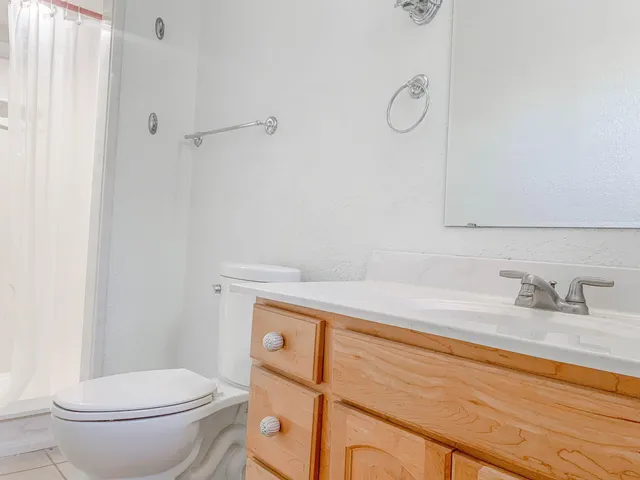 a bathroom with a sink toilet and vanity