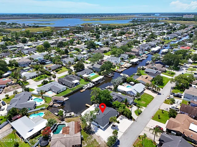 an aerial view of multiple house
