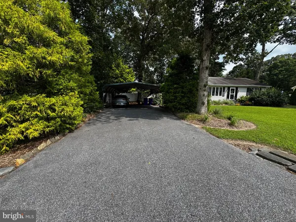 a view of house with outdoor space and trees