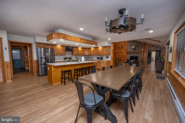 a kitchen with lots of counter top space