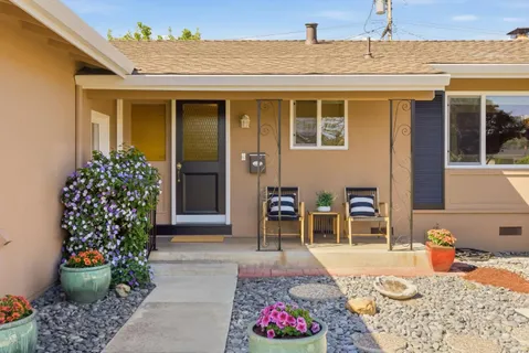 a front view of a house with entryway