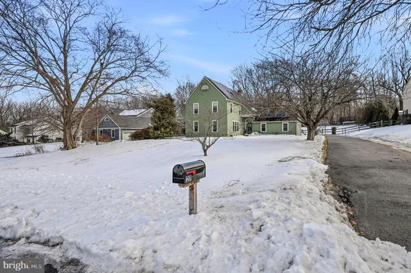 a street view covered with snow