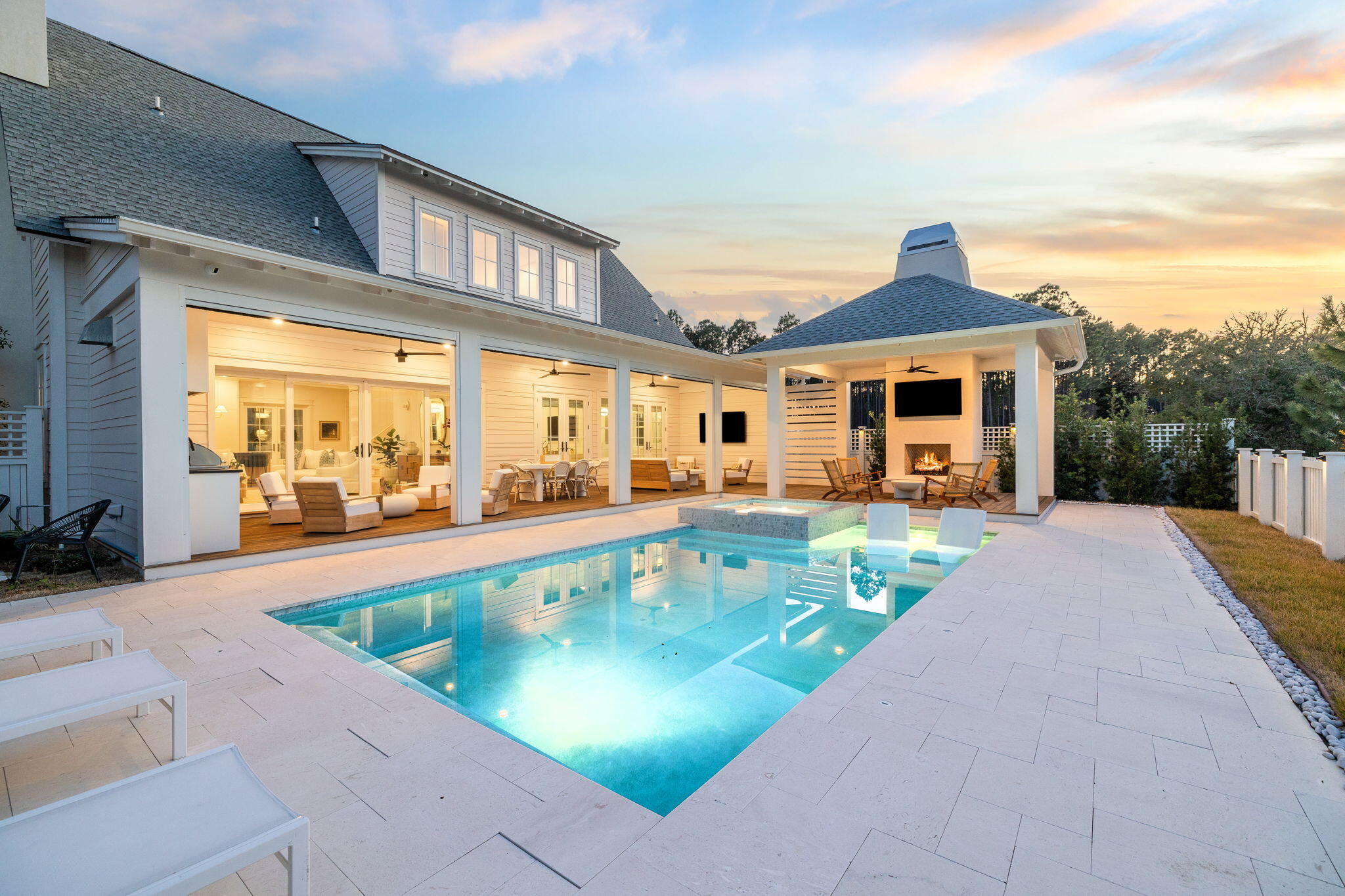 576 Cannonball Lane Watersound, FL 32461 - Photo 75 of 90 a view of a house with swimming pool and sitting area