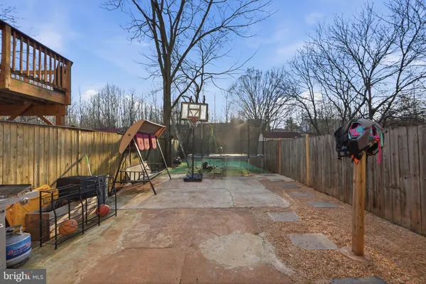a view of outdoor space with seating and trees