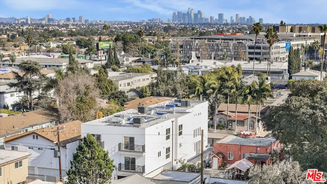 an aerial view of a city