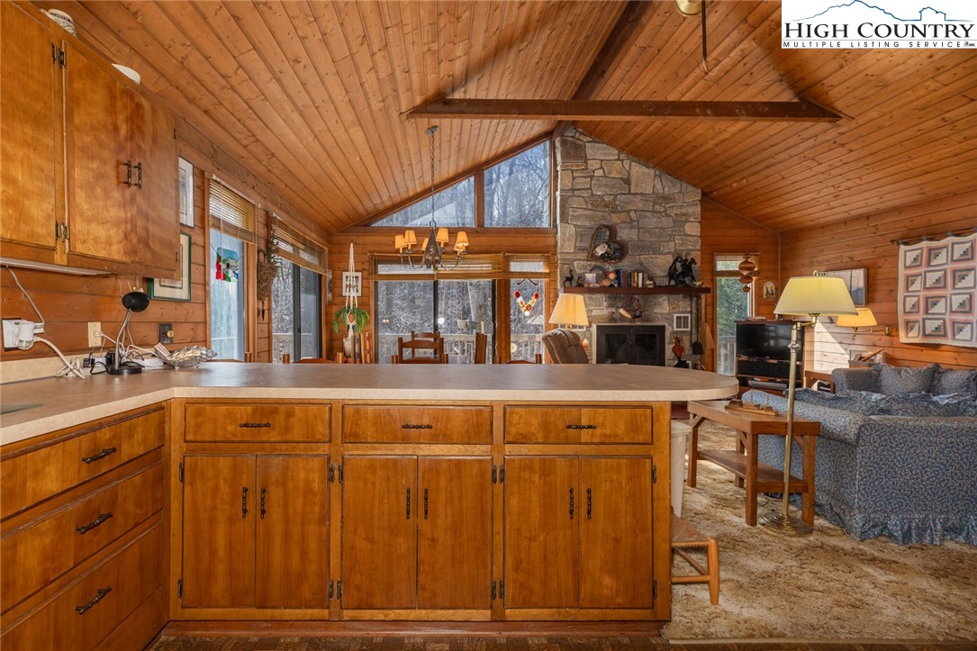 184 Birch Lane Deep Gap, NC 28618 - Photo 8 of 31 a living room with large mirror
