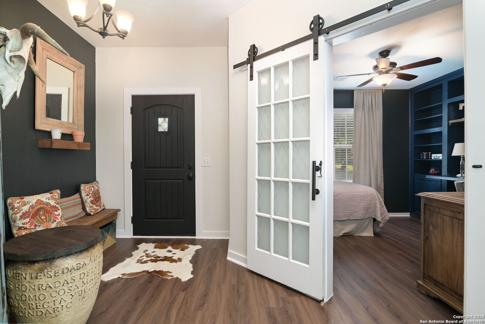 3796 Pebble Beach Cibolo, TX 78108 - Photo 4 of 21 a bedroom with a bed and wooden floor