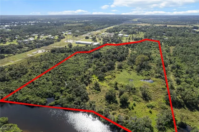 a view of a lake with a city