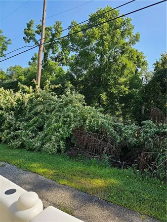 a backyard of a house with lots of green space