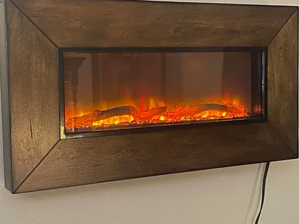 a view of a fireplace