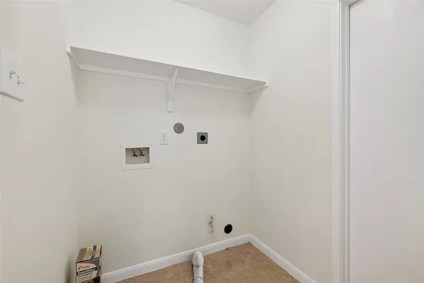 a view of small space with empty racks