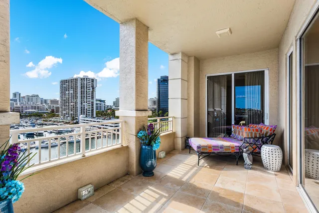 a view of a lake with a city view