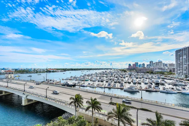 a view of a city with tall buildings