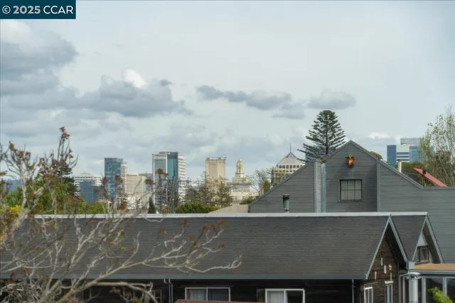 a view of a city from a balcony
