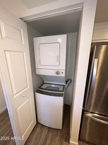 a close view of washer and dryer