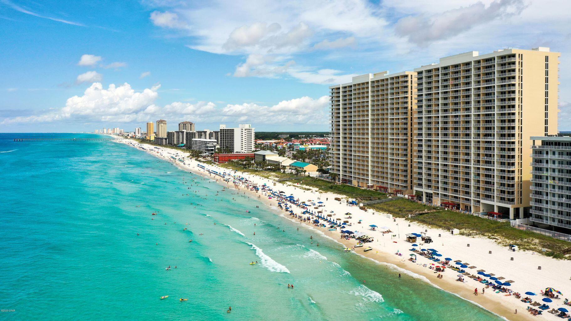 10901 Front Beach Road, Unit 2103 Panama City Beach, FL 32408 - Photo 51 of 54 a city view with tall buildings