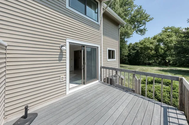 a view of a wooden deck