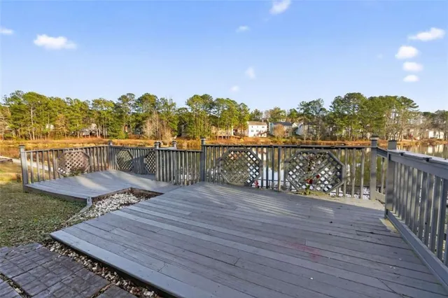 a view of a terrace with trees
