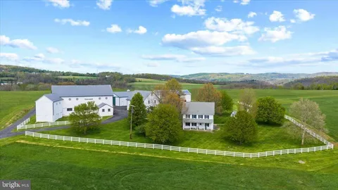 a view of a lake with a big yard