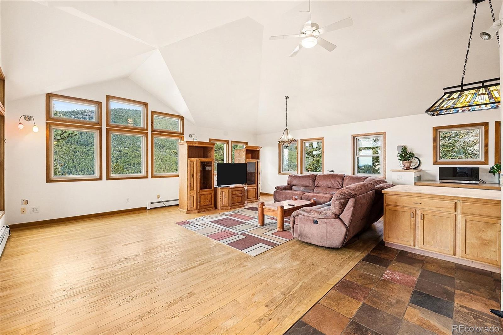 6094 Pyrenees Trail Golden, CO 80403 - Photo 3 of 24 a living room with furniture and large windows