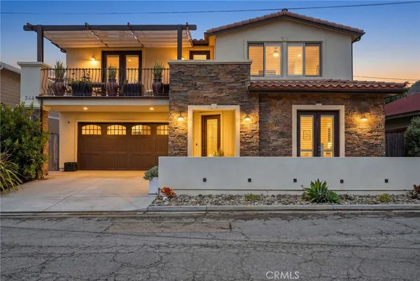 a front view of a house