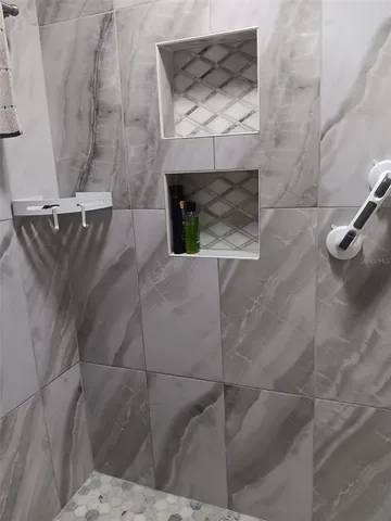 a bathroom with a sink and a fireplace