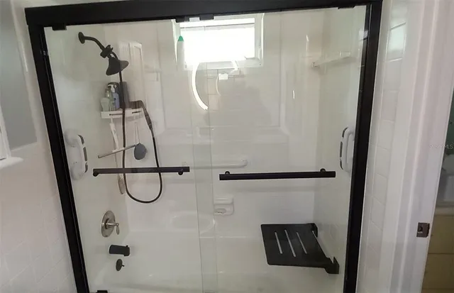 a bathroom with a shower