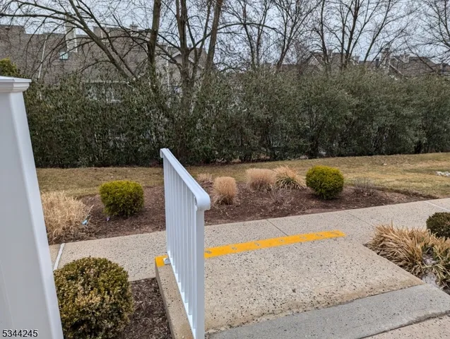 a view of a backyard with plants and lake view