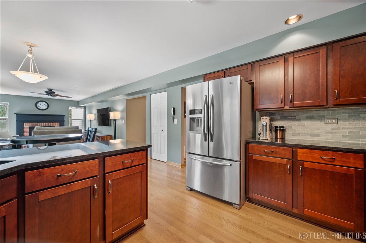 1244 Churchill Road Bartlett, IL 60103 - Photo 14 of 33 a kitchen with granite countertop stainless steel appliances a refrigerator a sink and cabinets