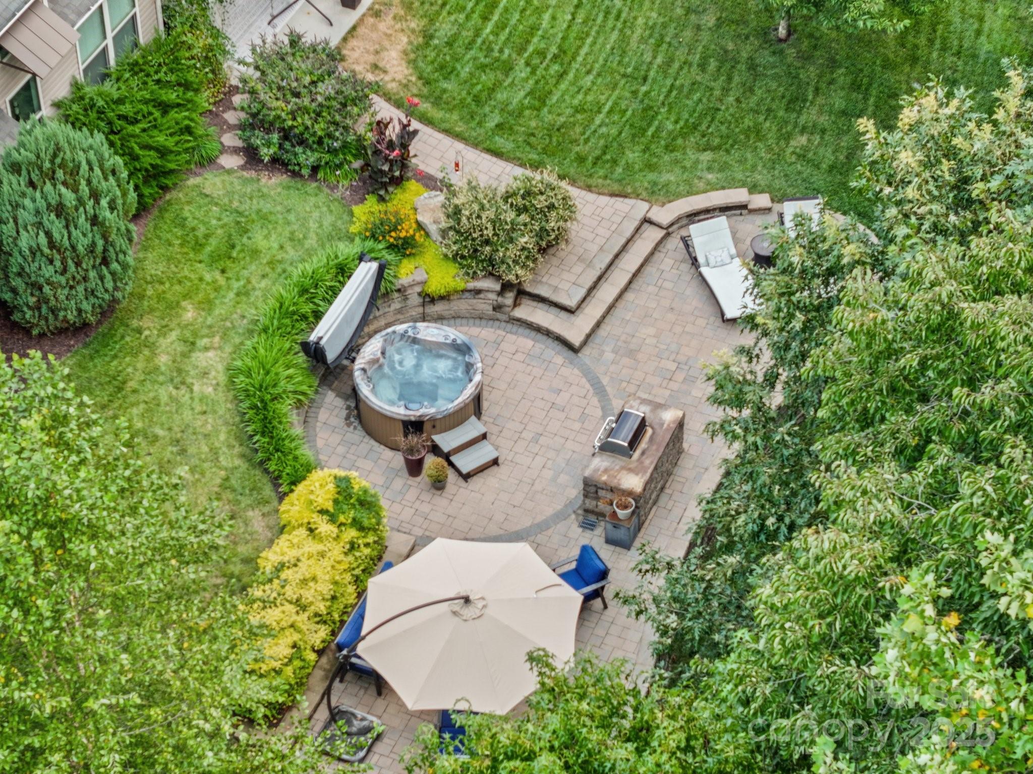 9639 Estridge Lane Concord, NC 28027 - Photo 45 of 48 an aerial view of a house with outdoor space and garden view