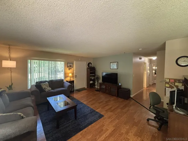 a living room with furniture rug and window