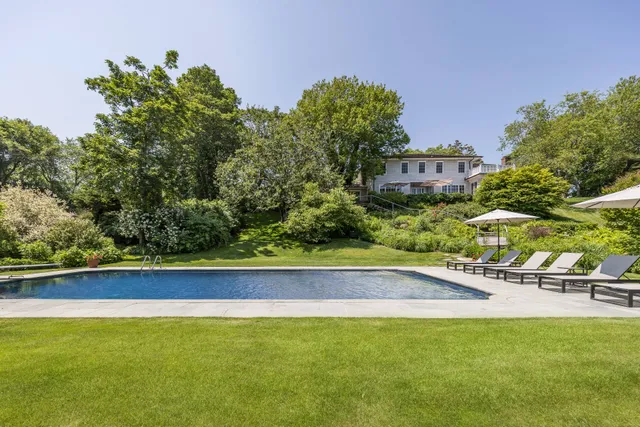 a view of a terrace with a garden