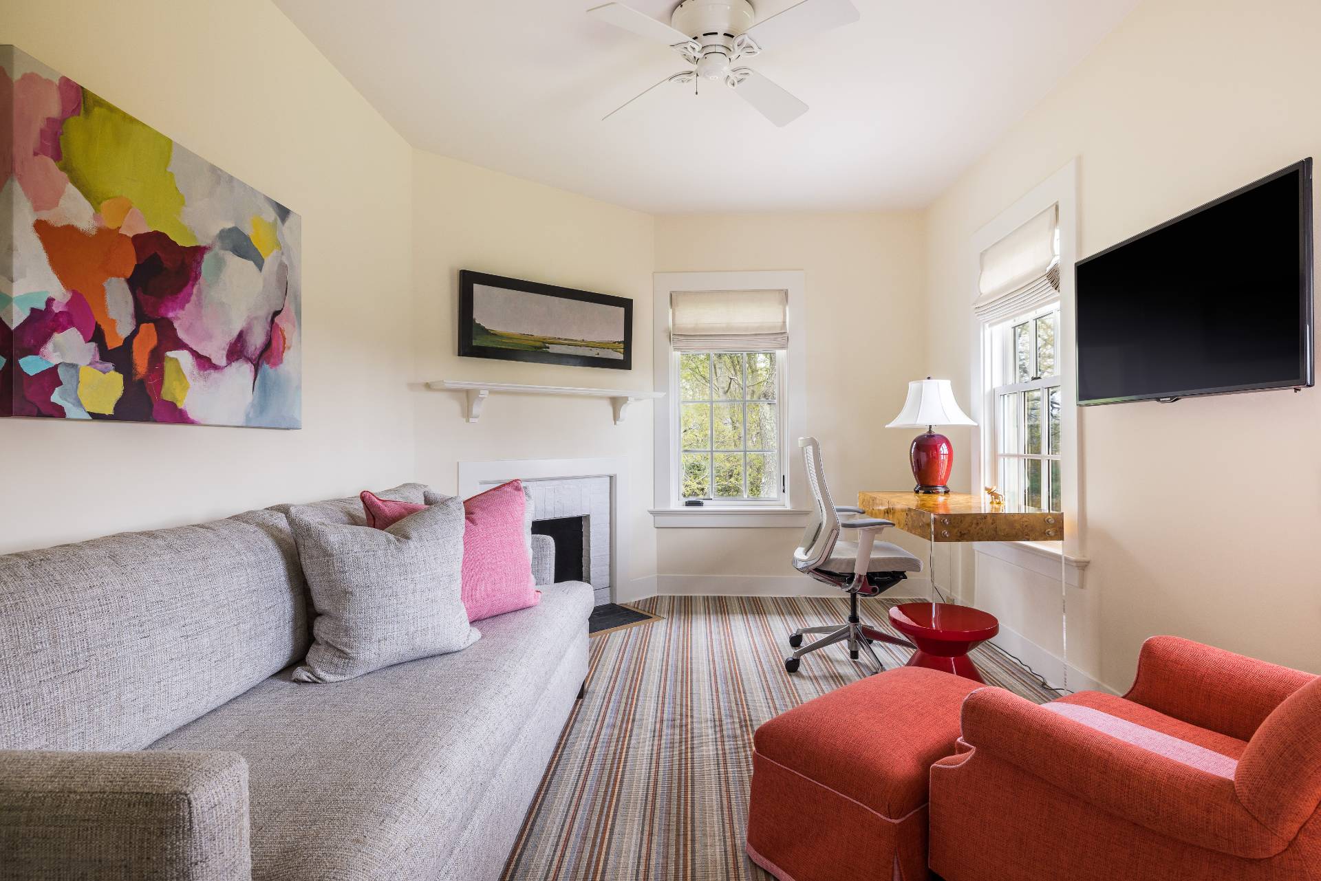 17 Apaquogue Road East Hampton, NY 11937 - Photo 32 of 37 a living room with furniture and a flat screen tv