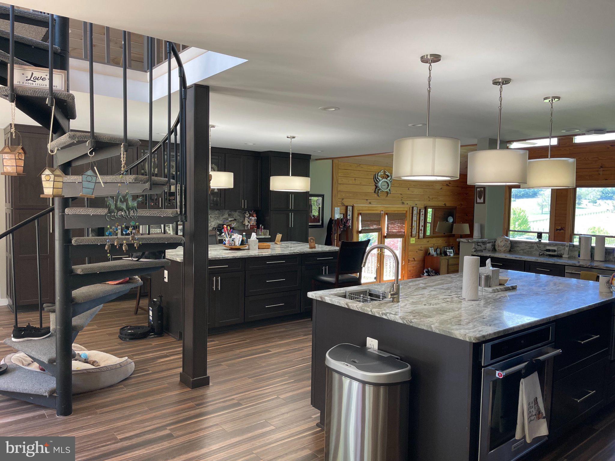 7747 Riverside Farm Road Marshall, VA 20115 - Photo 11 of 69 Modern kitchen with spiral staircase.