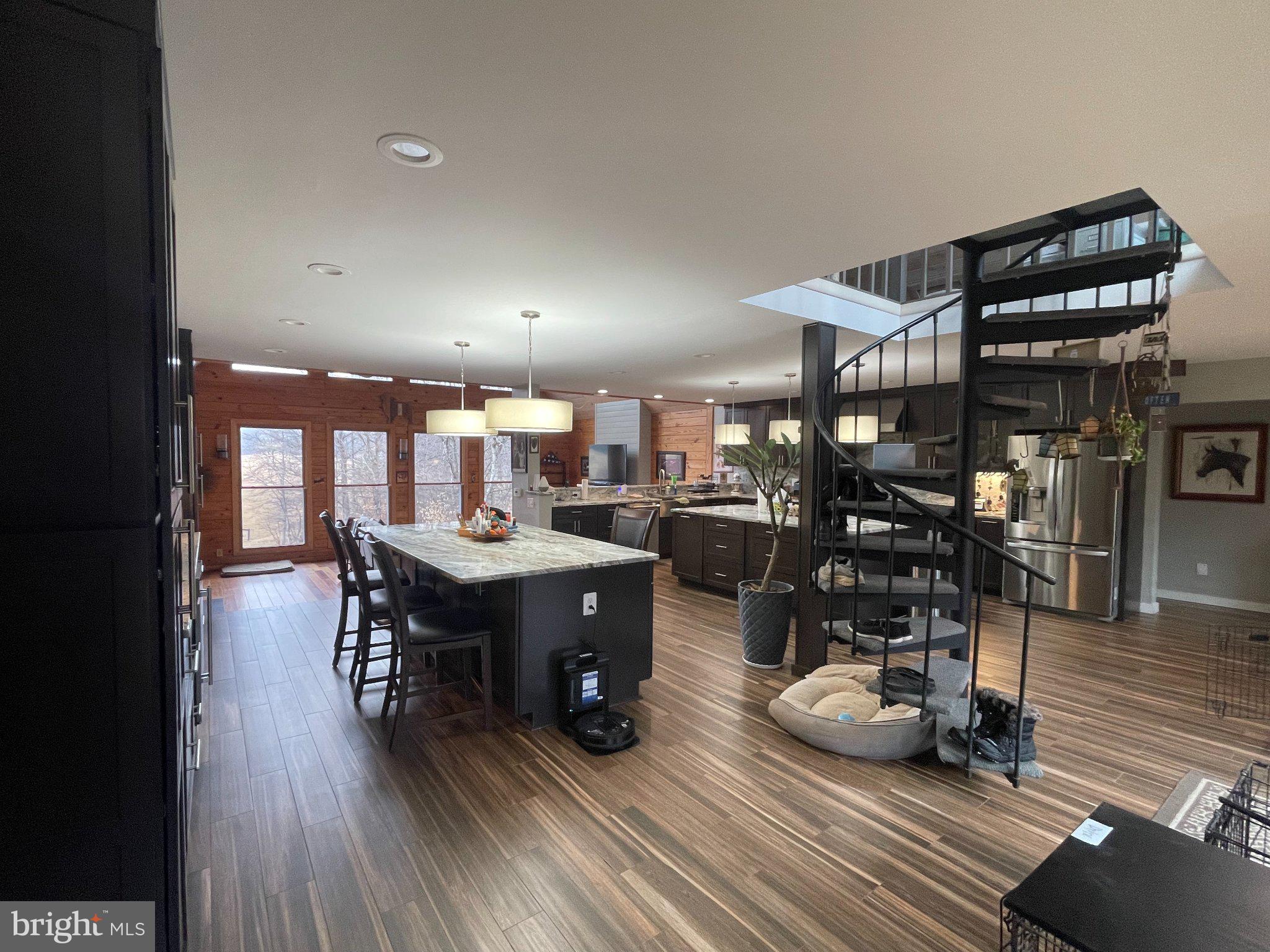 7747 Riverside Farm Road Marshall, VA 20115 - Photo 12 of 69 Modern kitchen with spiral staircase.