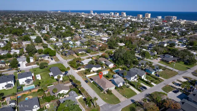 an aerial view of a city