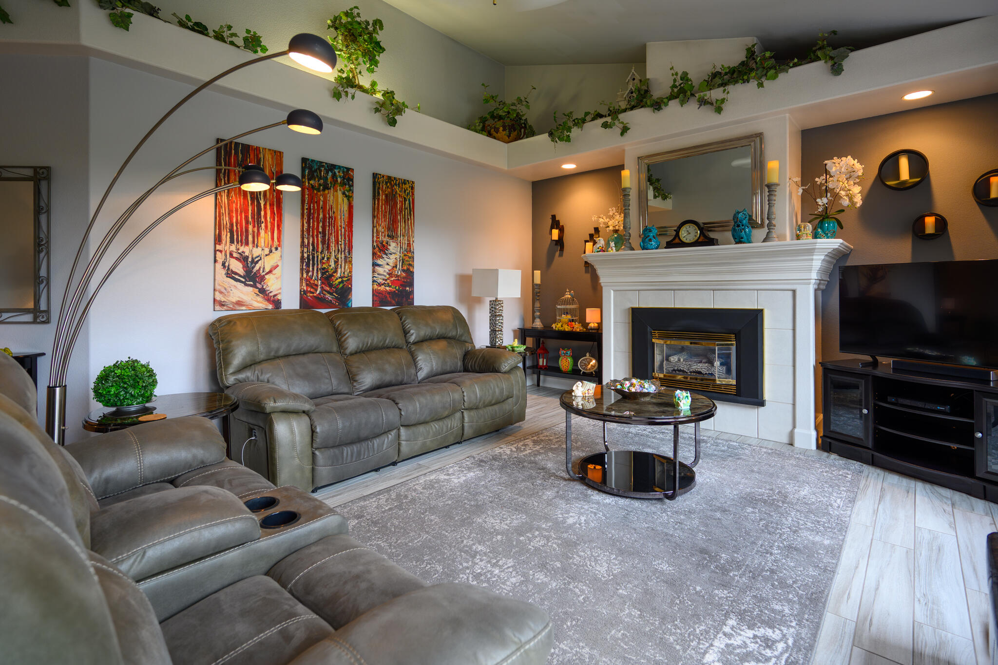 2071 Hope Lane Redding, CA 96003 - Photo 14 of 45 a living room with furniture and a fireplace